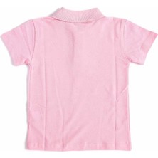 Alm Pembe Kısa Kol 6-16 Yaş Okul Çocuk Lakos /T-shirt - 80238-Pembe