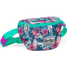 Coral High Su Yeşili Desenli Bel Çanta Şık Görünüm ve Polyester Malzeme ile Günlük Kullanıma Uygun