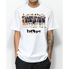 TakeTshirt Haikyuu Tişört Beyaz Unisex