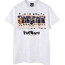 TakeTshirt Haikyuu Tişört Beyaz Unisex