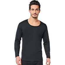 Tutku Erkek Termal Fanila 0126 Siyah Uzun Kol Düz Yaka %60 Polyester %35 Viscon %5 Elastan
