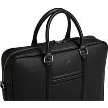 Beyaz Çanta BYZ-215 F-Siyah laptop ve Evrak Çantası 36x27x7 cm Suni Deri