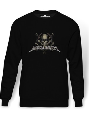 Tshirthane Megadeth Radioactive Metal Rock Müzik Music Baskılı Siyah Erkek Örme Sweatshirt Uzun Kol
