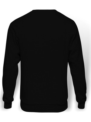 Tshirthane Pink Floyd Logo Metal Rock Music Baskılı Siyah Erkek Örme Sweatshirt Uzun Kol