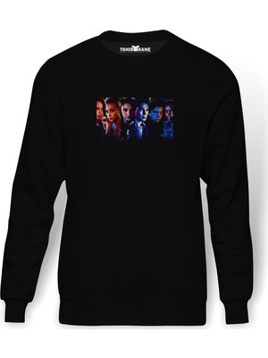 Tshirthane Riverdale Bughead Baskılı Siyah Erkek Örme Sweatshirt Uzun Kol