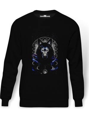 Tshirthane Teen Wolf Kurt Baskılı Siyah Erkek Örme Sweatshirt Uzun Kol