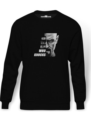 Tshirthane Breaking Bad Dizi Film  Baskılı Siyah Erkek Örme Sweatshirt Uzun Kol
