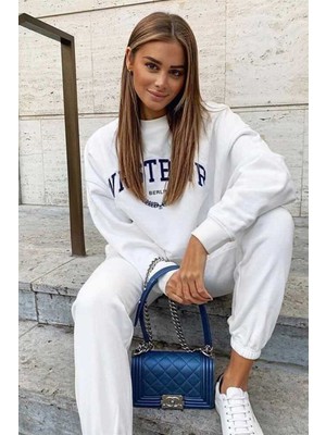 Mad Girls Beyaz Kadın Eşofman Takım MG835