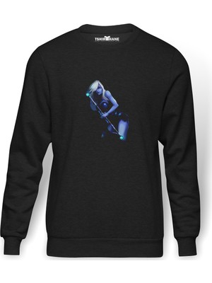 Tshirthane Dota 2 Drow Ranger 2 Anime Baskılı Füme Erkek Örme Sweatshirt Uzun Kol
