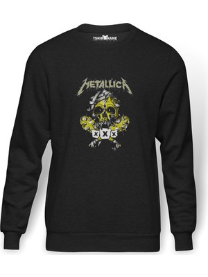 Tshirthane Metallica Xxx Tmetal Rock Müzik Music Baskılı Füme Erkek Örme Sweatshirt Uzun Kol