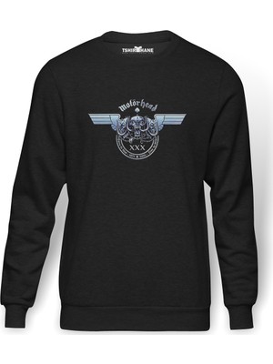 Tshirthane Motörhead Born To Lose  Baskılı Füme Erkek Örme Sweatshirt Uzun Kol