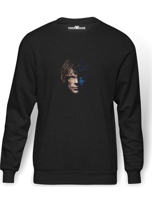 Tshirthane Got Lannister Baskılı Füme Erkek Örme Sweatshirt Uzun Kol