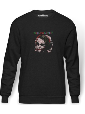 Tshirthane Ha Ha Ha Baskılı Füme Erkek Örme Sweatshirt Uzun Kol