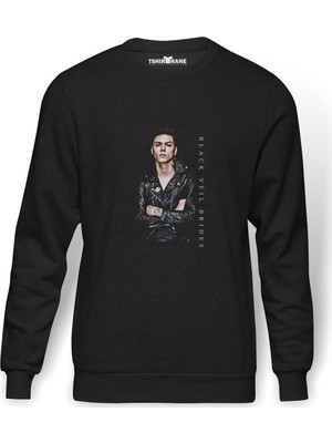 Tshirthane Black Veil Brides Andy  Baskılı Füme Erkek Örme Sweatshirt Uzun Kol