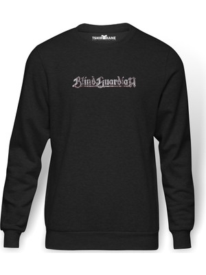 Tshirthane Blind Guardian Logo Font Rock Metal Baskılı Füme Erkek Örme Sweatshirt Uzun Kol