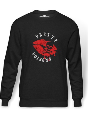 Tshirthane Riverdale Pretty Poisons 2  Baskılı Füme Erkek Örme Sweatshirt Uzun Kol