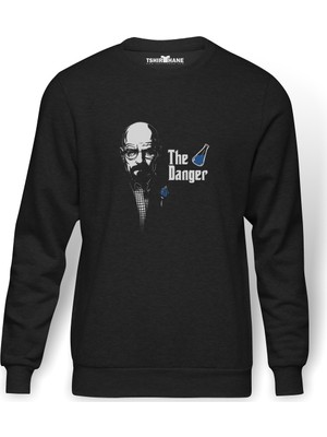 Tshirthane Breaking Bad The Blue Danger  Baskılı Füme Erkek Örme Sweatshirt Uzun Kol