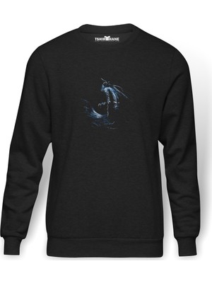 Tshirthane Dark Souls Dark Souls Frost  Baskılı Füme Erkek Örme Sweatshirt Uzun Kol