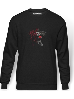 Tshirthane Death Note Bad Apples  Baskılı Füme Erkek Örme Sweatshirt Uzun Kol