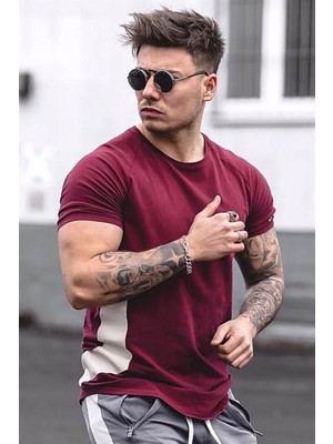 Madmext Reklam Kol Bordo T-Shirt 4102