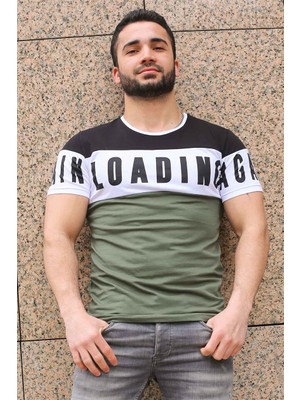 Madmext Baskılı Haki T-Shirt 2974