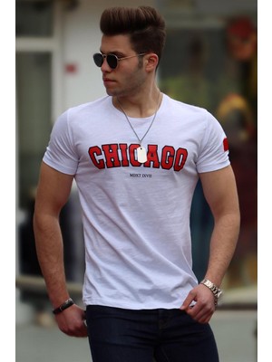 Madmext Baskılı Beyaz Erkek T-Shirt 4485