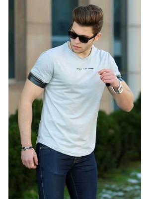 Madmext Gri Erkek T-Shirt 4451