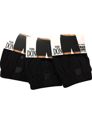 The Don Siyah 3'lü Likralı Jersey Penye Boxer