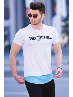 Madmext Beyaz Baskılı Erkek T-Shirt 4597