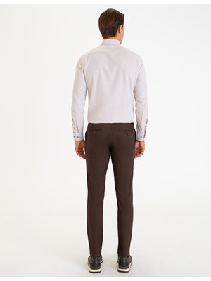 Pierre Cardin Erkek Kahverengi Slim Fit Kanvas Pantolon 50227424-VR029