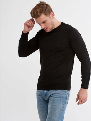 Çetinkaya Mentality Slim Fit Siyah Basic Triko