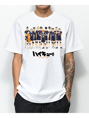 TakeTshirt Haikyuu Tişört Beyaz Unisex