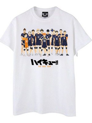 TakeTshirt Haikyuu Tişört Beyaz Unisex