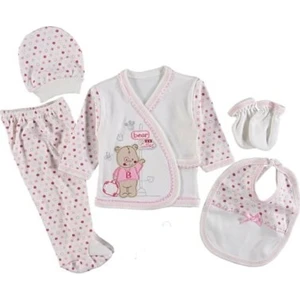 Baby Bakkal Ayıcık Nakışlı 5'li Hastane Çıkışı