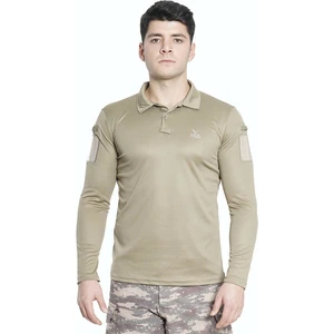 Tactical Uzun Kollu Yakalı Bej Taktik Tişört