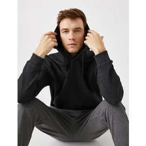 Kapüşonlu Pamuklu Uzun Kollu Basic Sweatshirt