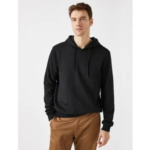 Kapüşonlu Pamuklu Uzun Kollu Basic Sweatshirt