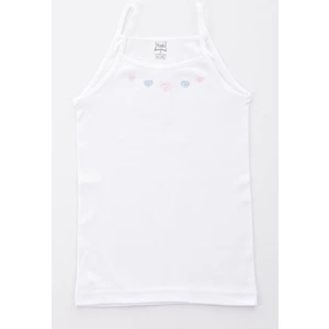 12 Adet Kız Çocuk 0165 Ip Askılı Atlet Beyaz