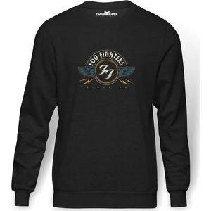 Foo Fighters Logo Baskılı Füme Erkek Örme Sweatshirt Uzun Kol