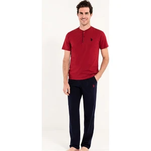 U.S. Polo Assn. Bordo Pijama Takım + Sort 12005