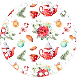 Grafilli Design Baskılı 2 Adet Yılbaşı Temalı Kırmızı -Beyaz Çanta Plakası 35