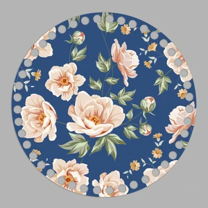 Grafilli Design Baskılı 2 Adet Çiçek Temalı Ahşap Çanta Plakası 06