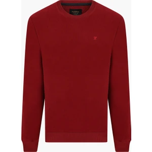 Erkek Bordo Selanik Örme Bisiklet Yaka Sweatshirt