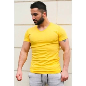 Düz Basic Sarı T-Shirt 3005