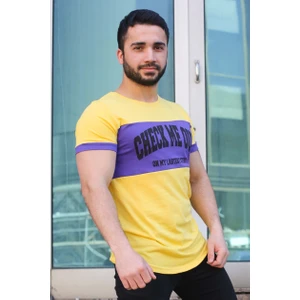Baskı Detaylı Sarı T-Shirt 3013