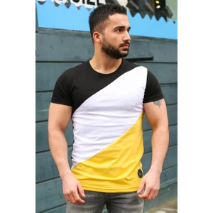 Renk Bloklu Siyah T-Shirt 3018