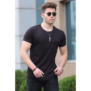 Siyah Basic Bisiklet Yaka T-Shirt 4474