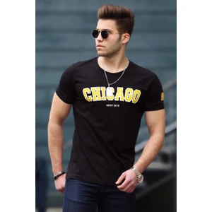 Baskılı Siyah Erkek T-Shirt 4485