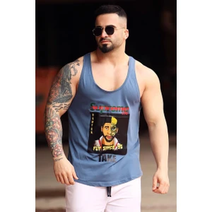 Baskılı İndigo Erkek Atlet 2631