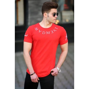 Kırmızı Nakışlı Erkek T-Shirt 4512